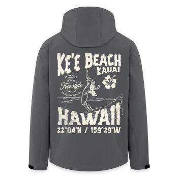 Aloha Surfbrett Hawaii Design - Recycelte Männer Softshell-Jacke von Stanley/Stella - Schwarz - Hinten - AI Model Male 185 light (185cm)