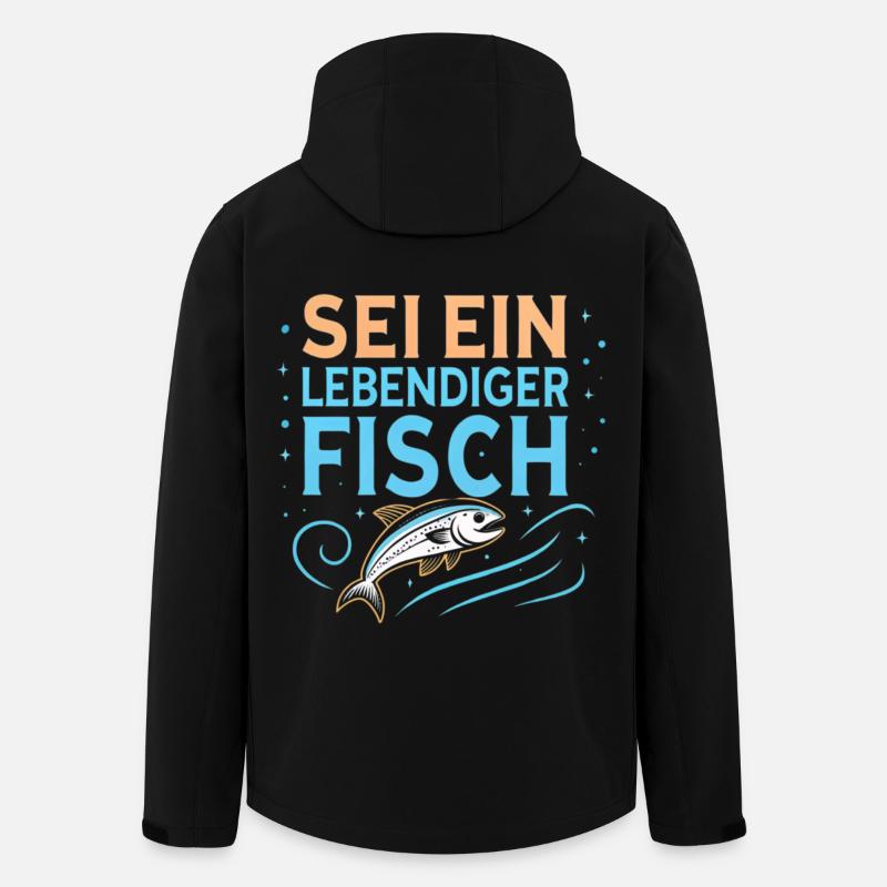 Sei ein lebendiger Fisch - Recycelte Männer Softshell-Jacke von Stanley/Stella - Schwarz
