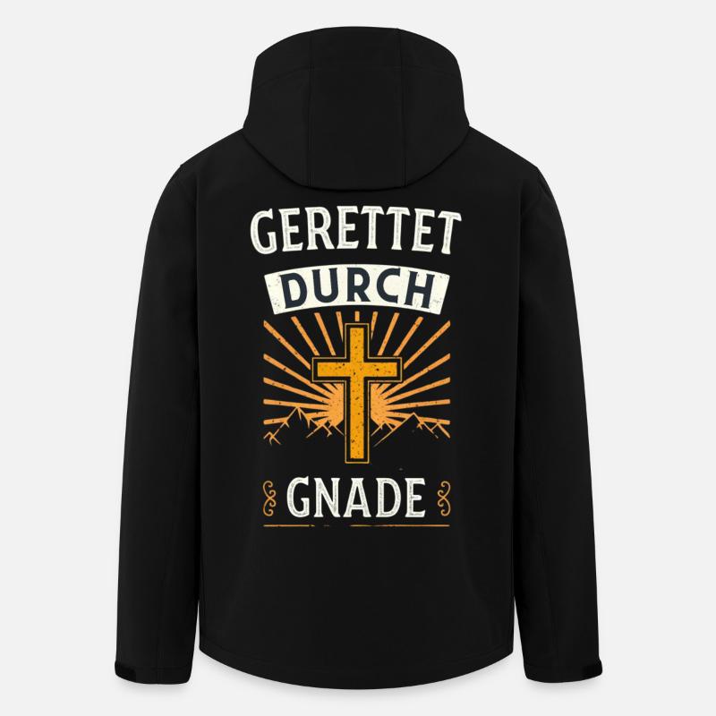 Gerettet durch Gnade - Recycelte Männer Softshell-Jacke von Stanley/Stella - Schwarz