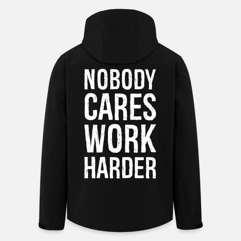 Nobody cares work harder - Men’s Recycled Softshell Jacket by Stanley/Stella - black