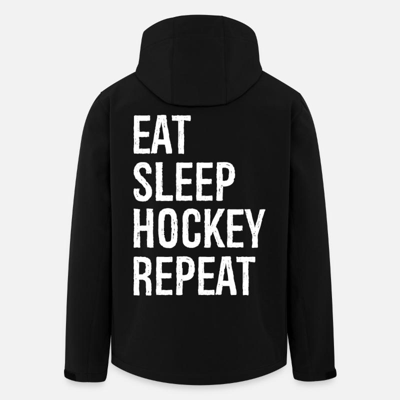 Manger dormir hockey répéter - Veste softshell homme en polyester recyclé Stanley/Stella - noir