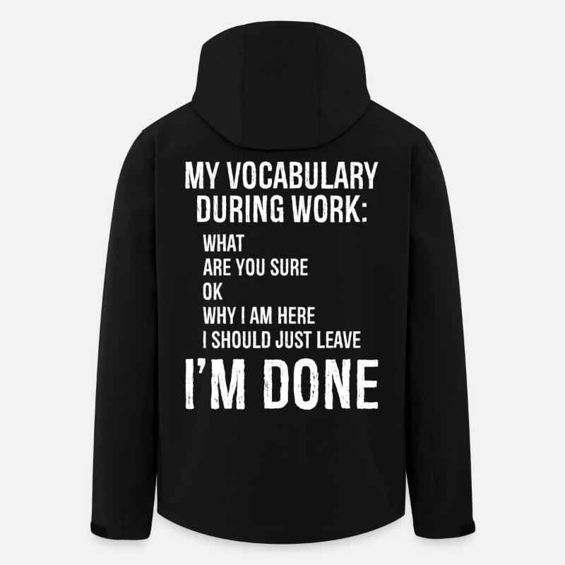 my vocabulary during work - Recycelte Männer Softshell-Jacke von Stanley/Stella - Schwarz