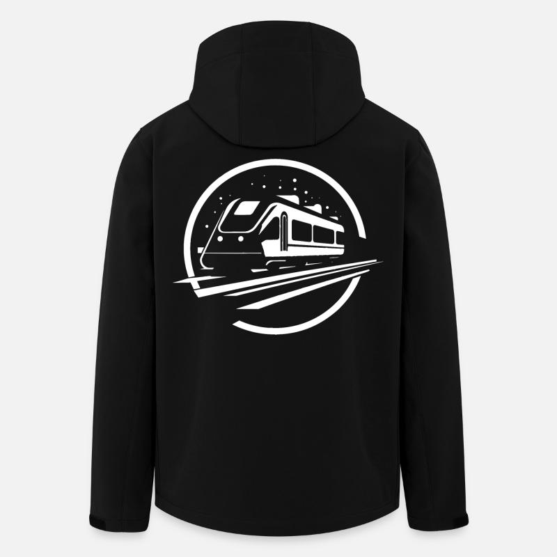 Graphismes de train - Veste softshell homme en polyester recyclé Stanley/Stella - noir