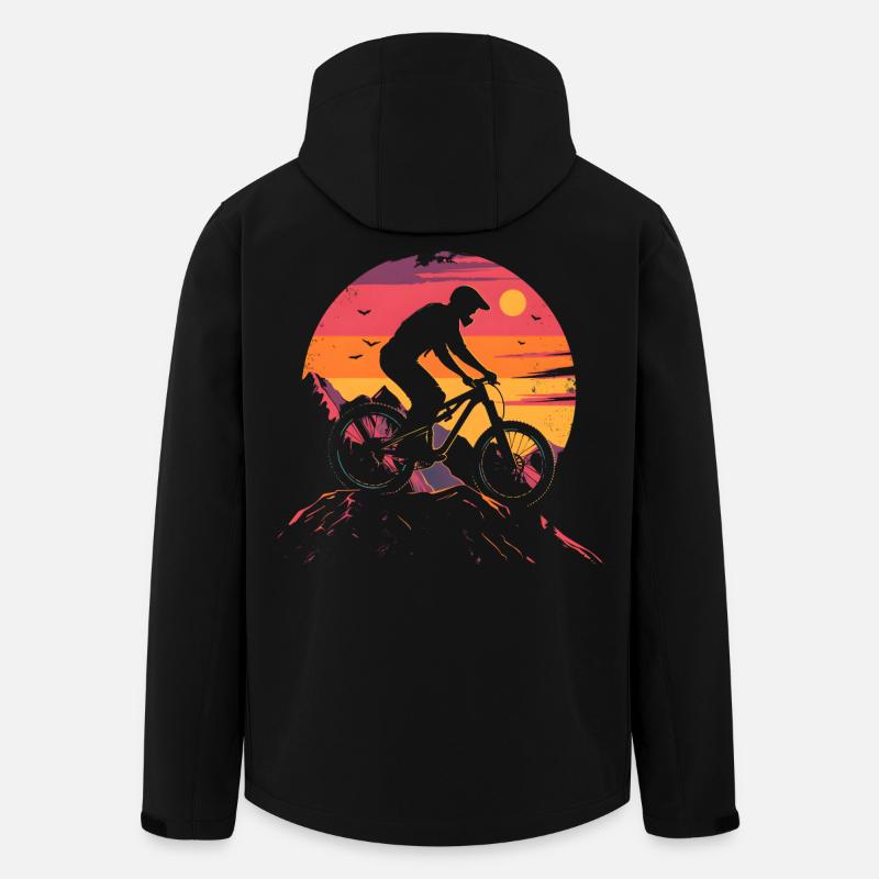 Mountainbiking 90er Look - Recycelte Männer Softshell-Jacke von Stanley/Stella - Schwarz