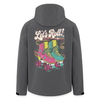Let's Roll Buntes Retro-Rollschuh-Design - Recycelte Männer Softshell-Jacke von Stanley/Stella - Schwarz - Hinten - AI Model Male 185 light (185cm)