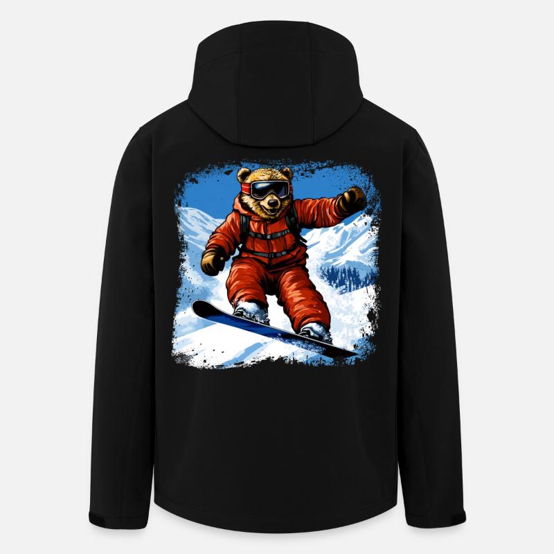 Bär Snowboard - Recycelte Männer Softshell-Jacke von Stanley/Stella - Schwarz