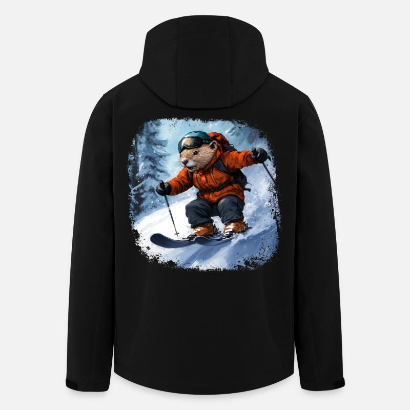 Biber Ski - Recycelte Männer Softshell-Jacke von Stanley/Stella - Schwarz