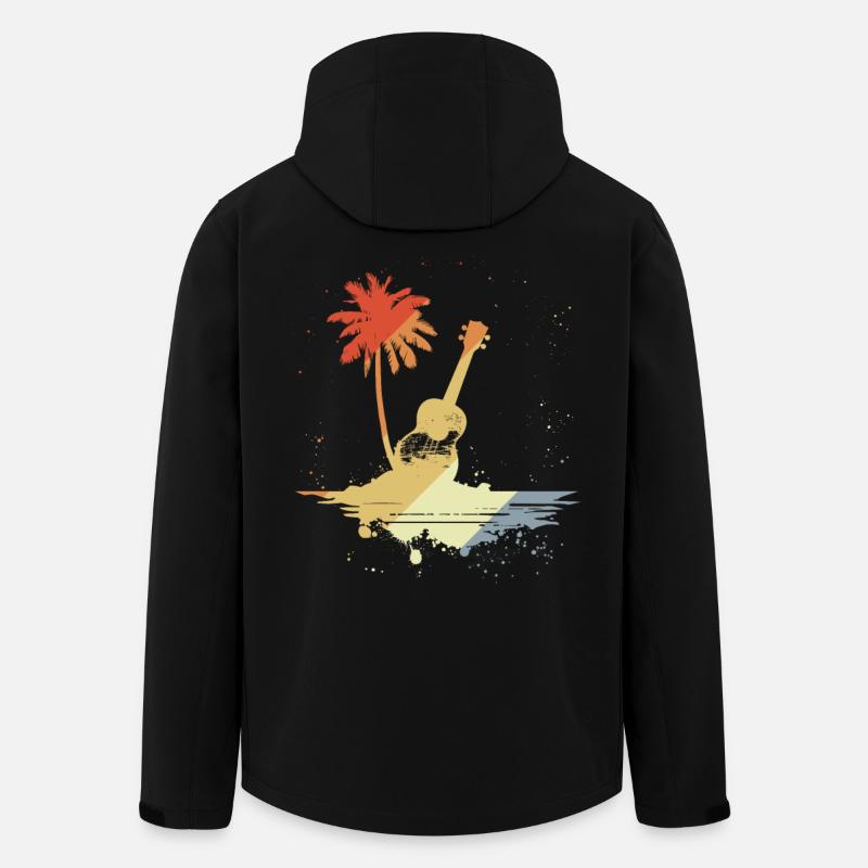 Ukulélé Style Rétro - Veste softshell homme en polyester recyclé Stanley/Stella - noir