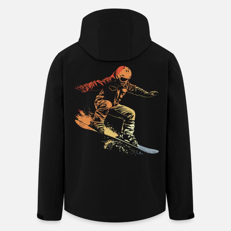 Snowboarder Grafik Retro - Recycelte Männer Softshell-Jacke von Stanley/Stella - Schwarz