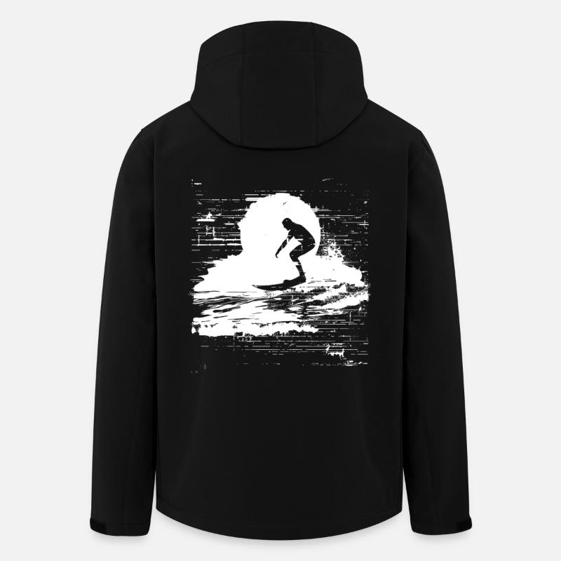 Surfing Sketch - Men’s Recycled Softshell Jacket by Stanley/Stella - black