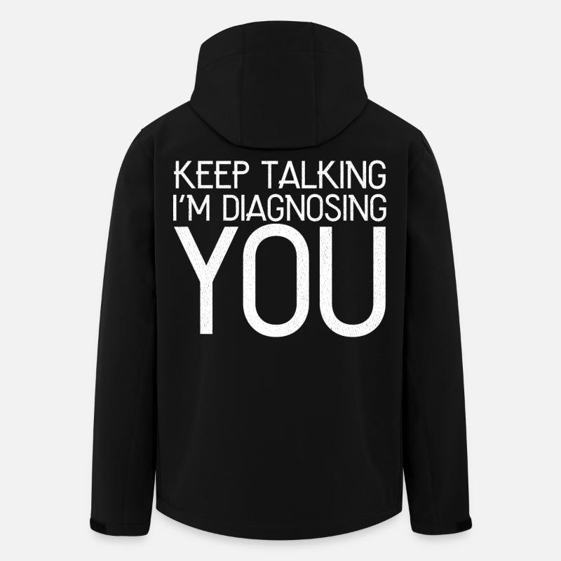 keep talking I'm diagnosing you - Men’s Recycled Softshell Jacket by Stanley/Stella - black