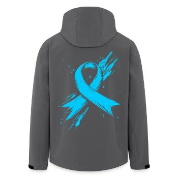 Prostate Cancer Awareness Bow Light Blue - Men’s Recycled Softshell Jacket by Stanley/Stella - black - Back - AI Model Male 185 light (185cm)