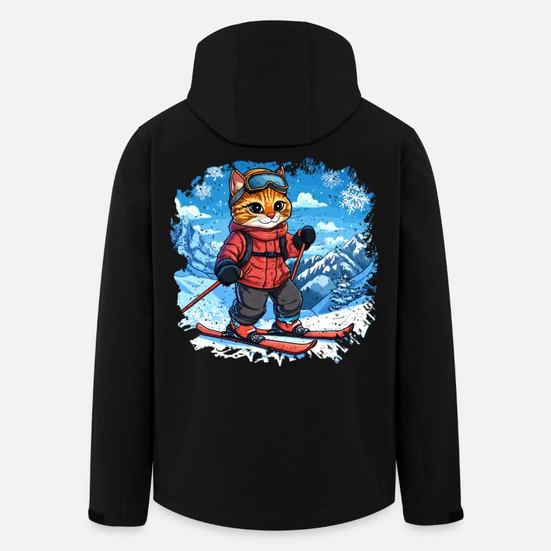 Chats de ski - Veste softshell homme en polyester recyclé Stanley/Stella - noir