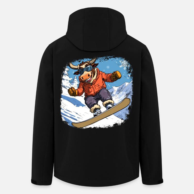 Stiere Snowboard - Recycelte Männer Softshell-Jacke von Stanley/Stella - Schwarz