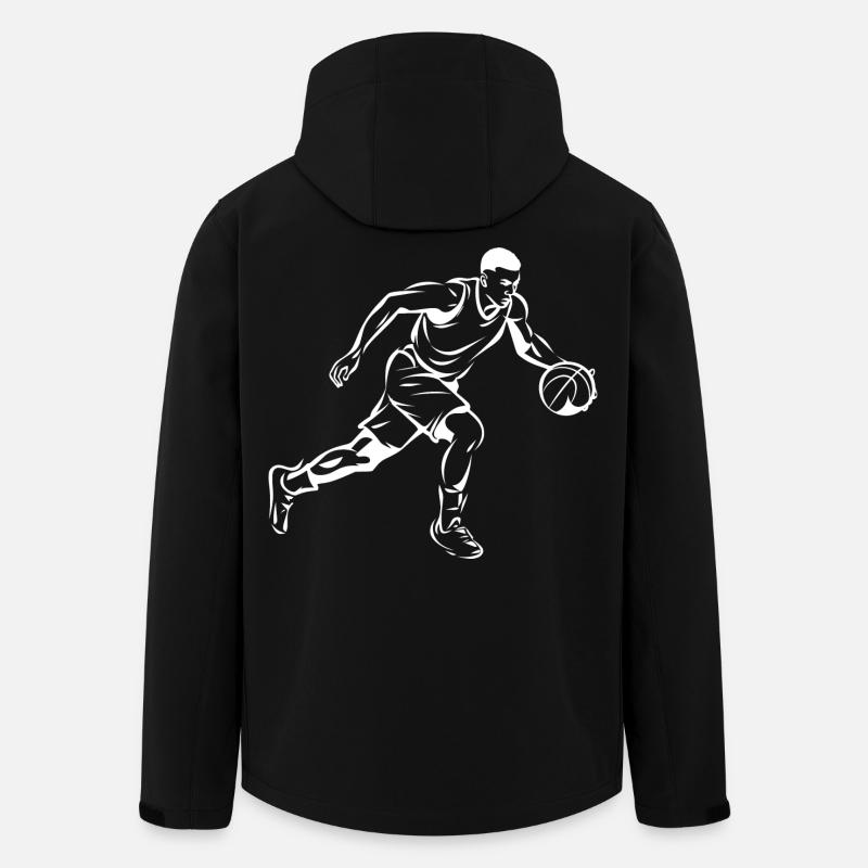 Basket-ball garçon graphique - Veste softshell homme en polyester recyclé Stanley/Stella - noir