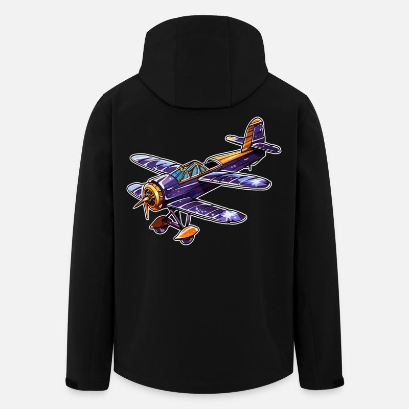 Propeller Plane Comic Look - Men’s Recycled Softshell Jacket by Stanley/Stella - black