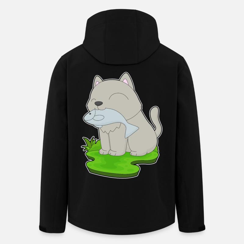 Pêche au chat pêcheur - Veste softshell homme en polyester recyclé Stanley/Stella - noir