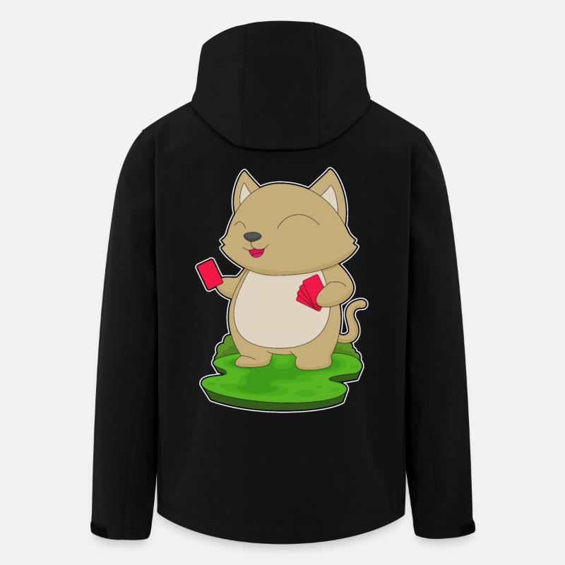 Katze Poker Pokerkarten - Recycelte Männer Softshell-Jacke von Stanley/Stella - Schwarz