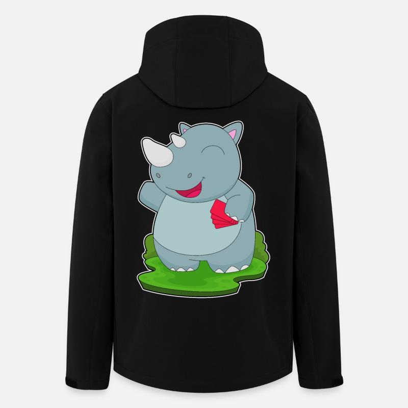 Nashorn Poker Pokerkarten - Recycelte Männer Softshell-Jacke von Stanley/Stella - Schwarz