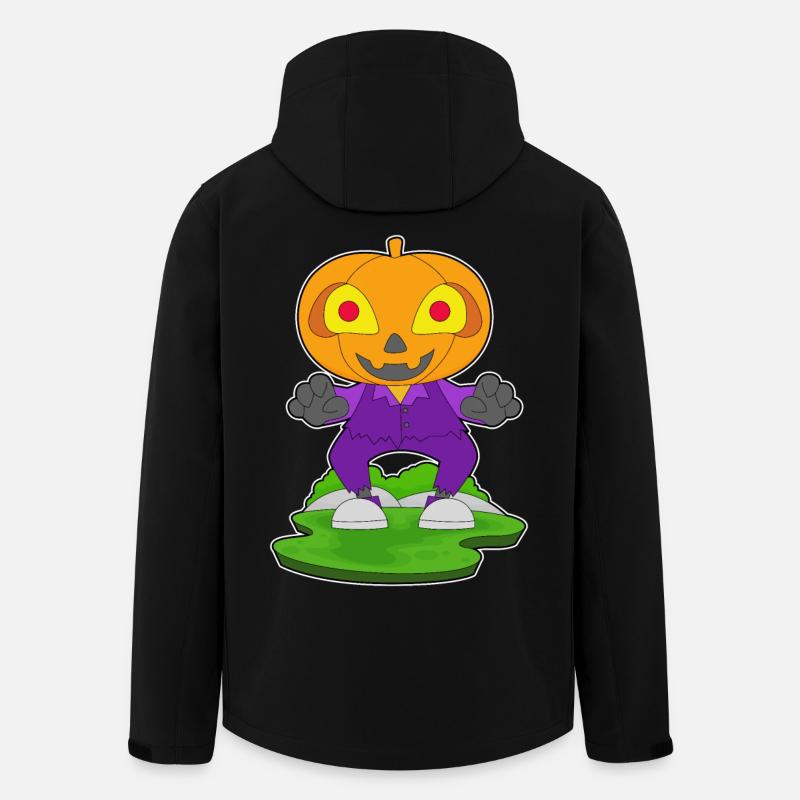 Jack O'Lantern Halloween Kürbis - Recycelte Männer Softshell-Jacke von Stanley/Stella - Schwarz