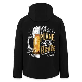 Lustiger Bier Spruch Pläne für Heute mit Bierkrug - Recycelte Männer Softshell-Jacke von Stanley/Stella - Schwarz - Hinten - AI Model Male 185 light (185cm)