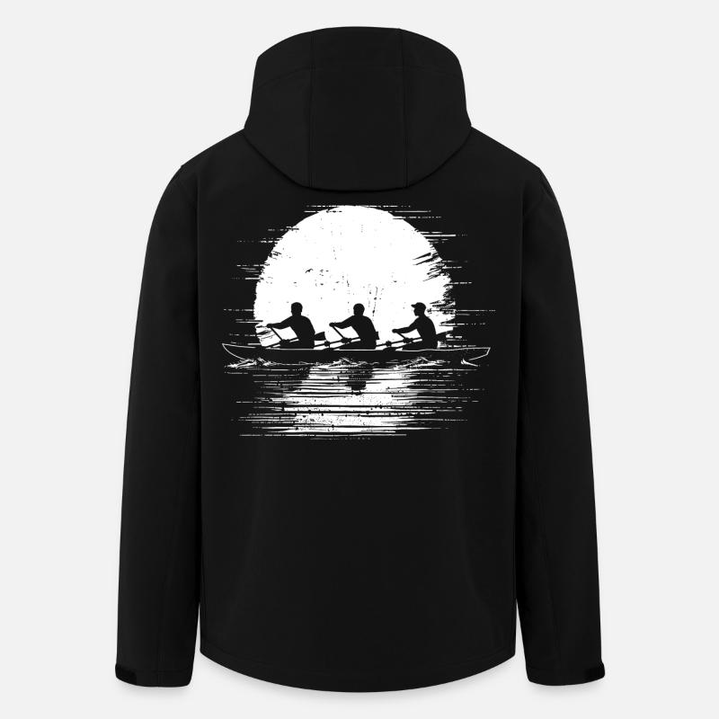 Ruderteam Skizze - Recycelte Männer Softshell-Jacke von Stanley/Stella - Schwarz