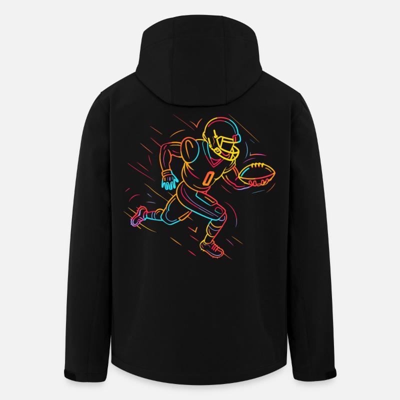 Footballer Line Art - Recycelte Männer Softshell-Jacke von Stanley/Stella - Schwarz