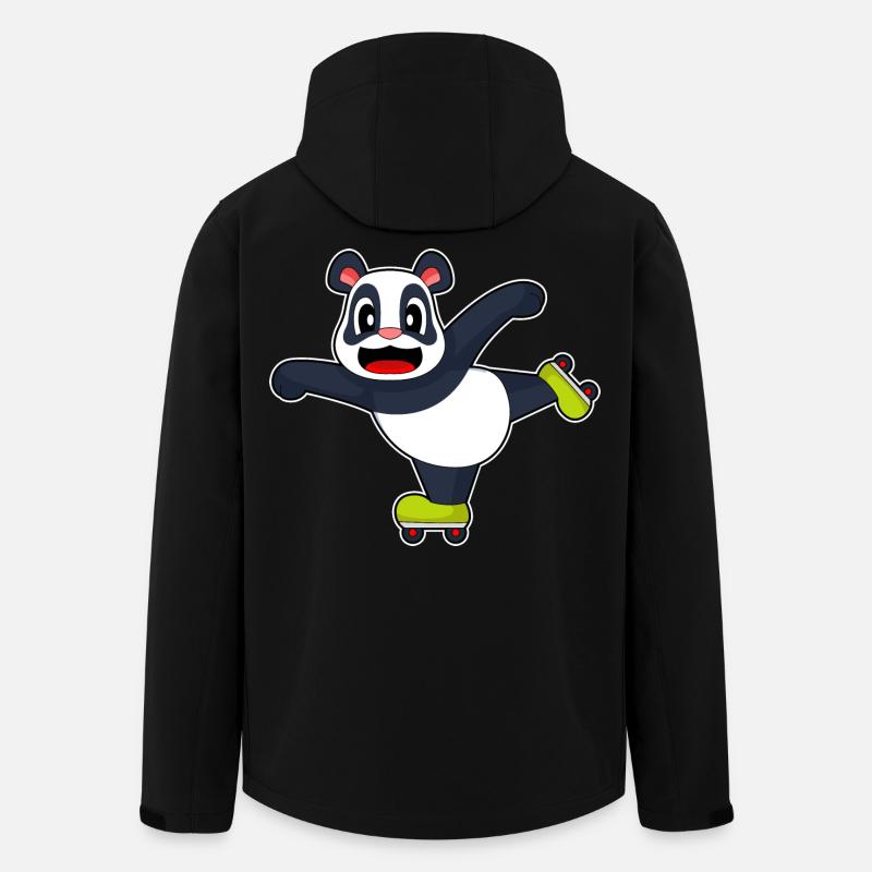 Panda Inline skating Rollschuhe - Recycelte Männer Softshell-Jacke von Stanley/Stella - Schwarz