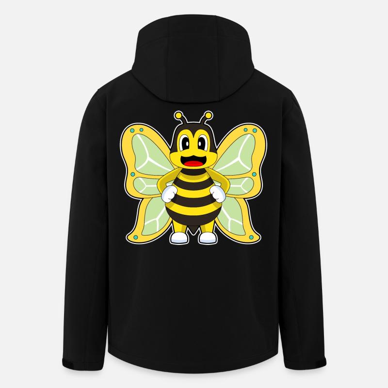 Schmetterling Biene - Recycelte Männer Softshell-Jacke von Stanley/Stella - Schwarz