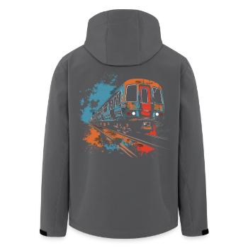 Eisenbahn - Recycelte Männer Softshell-Jacke von Stanley/Stella - Schwarz - Hinten - AI Model Male 185 light (185cm)