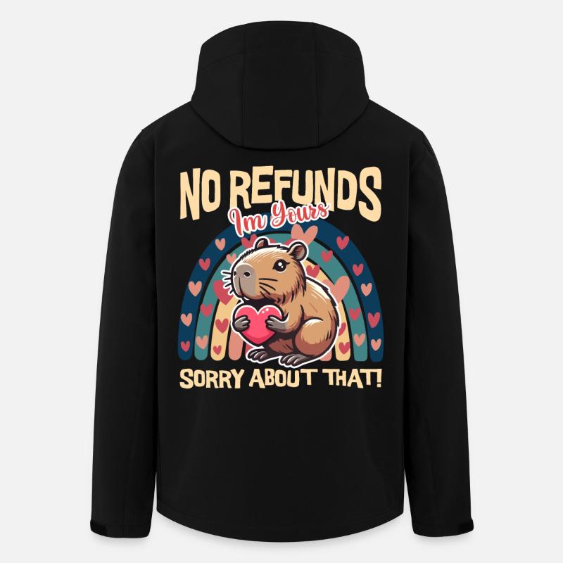 Aucun remboursement, je suis à toi Capybara - Veste softshell homme en polyester recyclé Stanley/Stella - noir