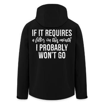 If it requires a filter on this mouth, I probably - Men’s Recycled Softshell Jacket by Stanley/Stella - black - Back - AI Model Male 185 light (185cm)