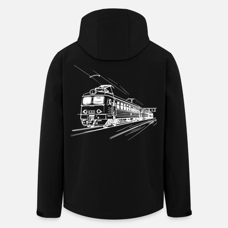 Dessin ferroviaire - Veste softshell homme en polyester recyclé Stanley/Stella - noir