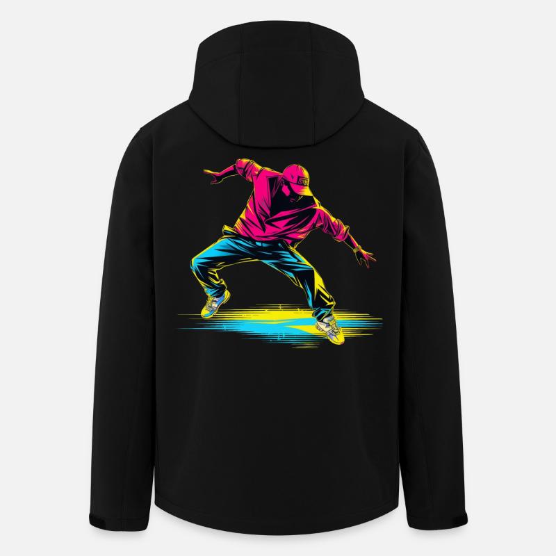 Breakdance Retrowave - Recycelte Männer Softshell-Jacke von Stanley/Stella - Schwarz