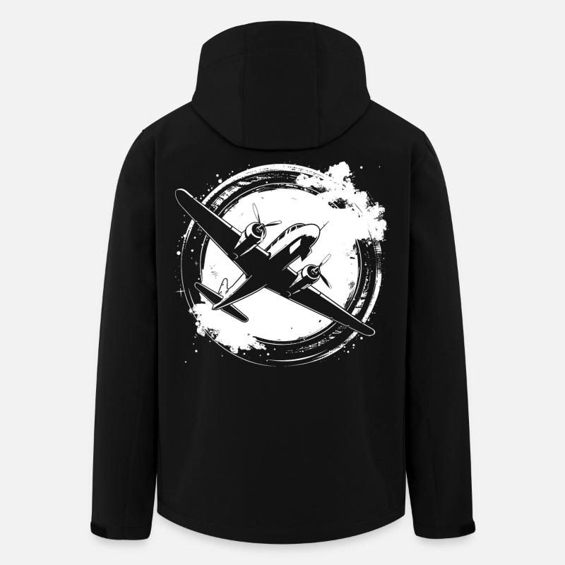 Airplane Sketch - Men’s Recycled Softshell Jacket by Stanley/Stella - black