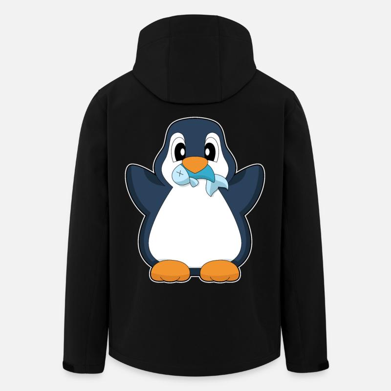 Pinguin Fisch - Recycelte Männer Softshell-Jacke von Stanley/Stella - Schwarz