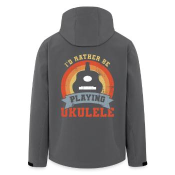 Ich würde lieber Ukulele spielen - Recycelte Männer Softshell-Jacke von Stanley/Stella - Schwarz - Hinten - AI Model Male 185 light (185cm)