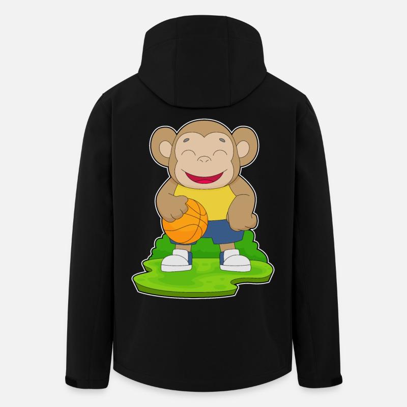 Monkey Basketball Player Basketball - Men’s Recycled Softshell Jacket by Stanley/Stella - black