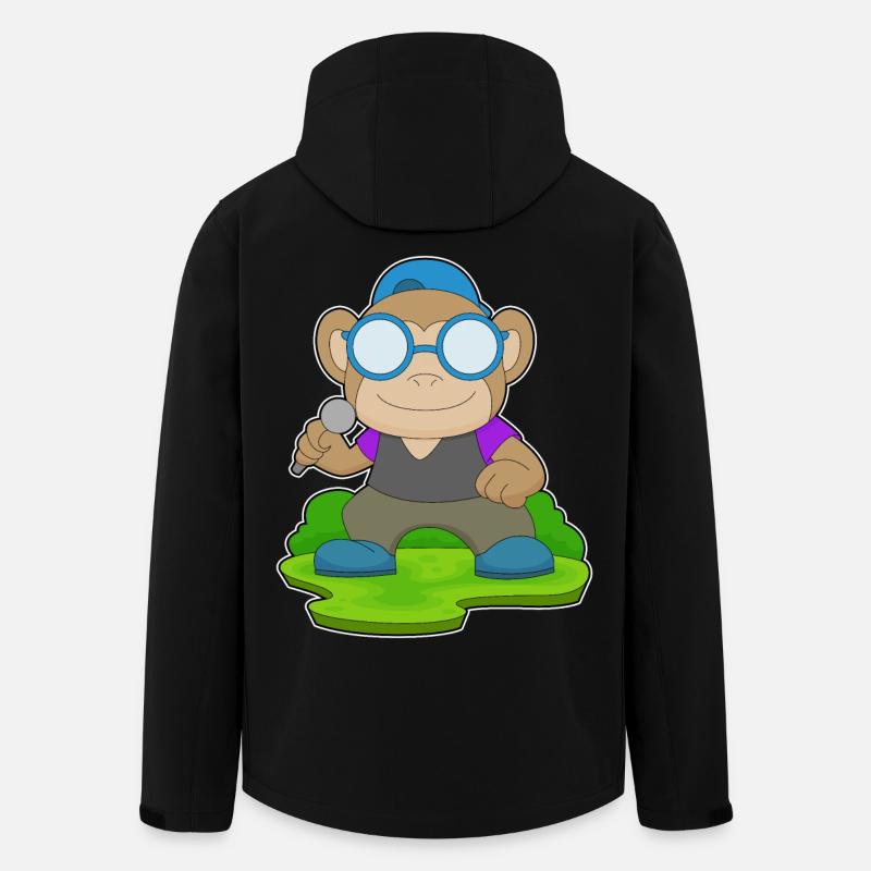 Singe Singe Microphone Chant - Veste softshell homme en polyester recyclé Stanley/Stella - noir