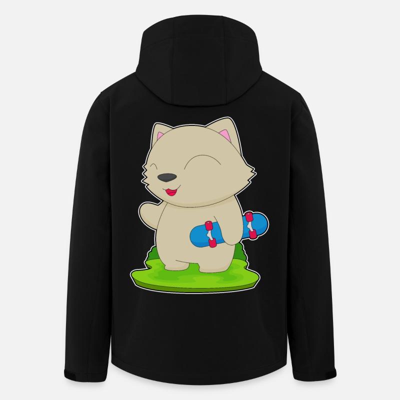 Chat Skater Skateboard - Veste softshell homme en polyester recyclé Stanley/Stella - noir