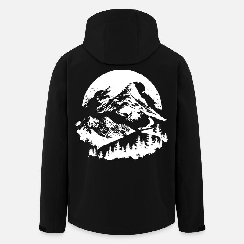 Snowboarding Zeichnung - Recycelte Männer Softshell-Jacke von Stanley/Stella - Schwarz