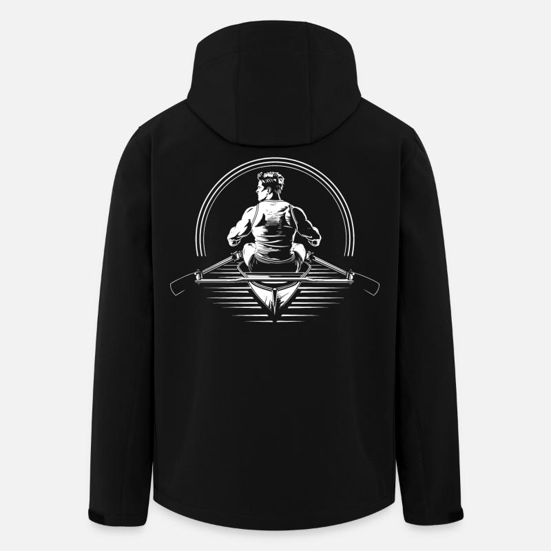 Rower Drawing - Men’s Recycled Softshell Jacket by Stanley/Stella - black