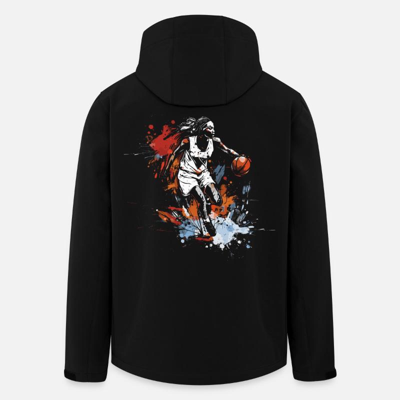 Weiblicher Basketballspieler Graffiti - Recycelte Männer Softshell-Jacke von Stanley/Stella - Schwarz
