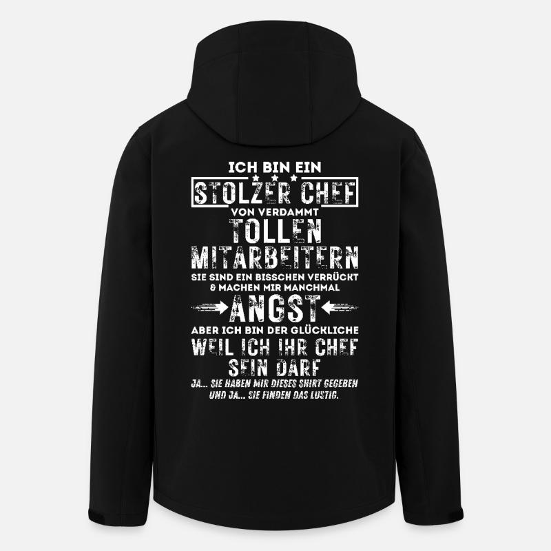 Stolzer Chef Von Verdammt Tollen Mitarbeitern - Recycelte Männer Softshell-Jacke von Stanley/Stella - Schwarz