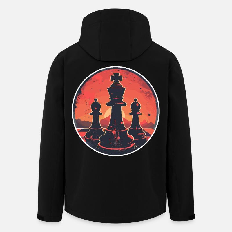 Oldschool Chess Pieces - Men’s Recycled Softshell Jacket by Stanley/Stella - black