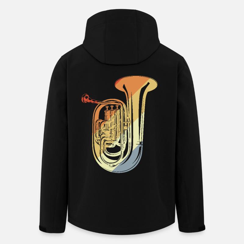 Tuba Skizze Retro - Recycelte Männer Softshell-Jacke von Stanley/Stella - Schwarz