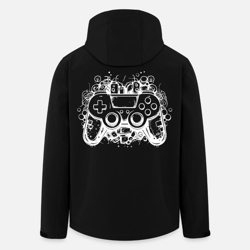 Manettes de jeu - Veste softshell homme en polyester recyclé Stanley/Stella - noir