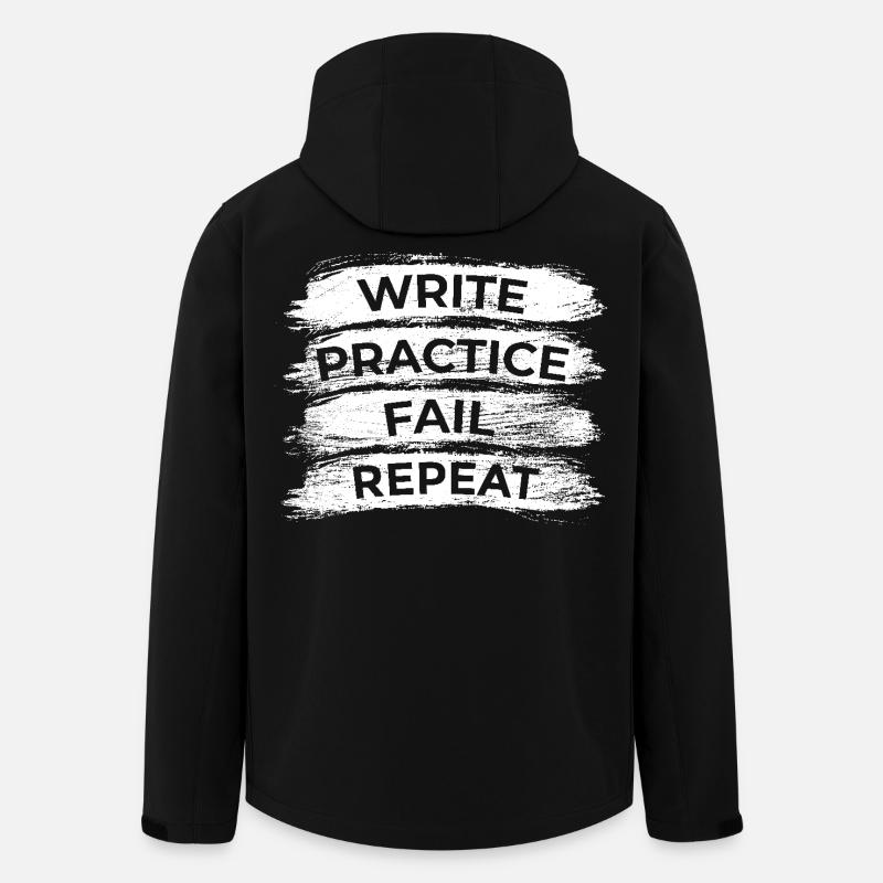 Writing Practice Fail Repeat - Men’s Recycled Softshell Jacket by Stanley/Stella - black