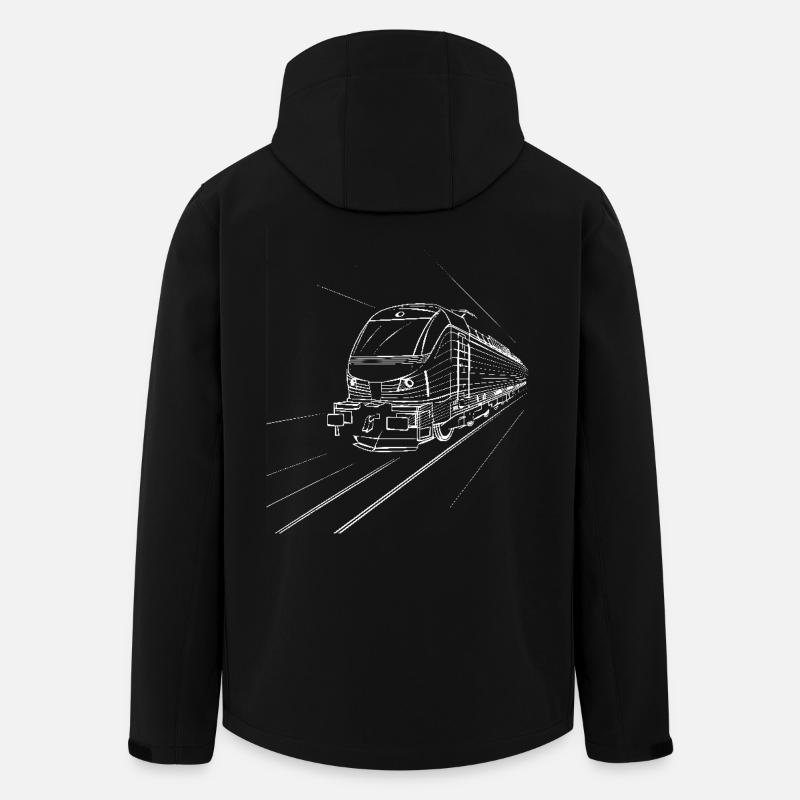 Train Drawing - Men’s Recycled Softshell Jacket by Stanley/Stella - black