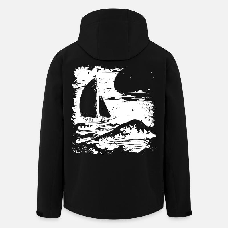 Sailing Drawing - Men’s Recycled Softshell Jacket by Stanley/Stella - black